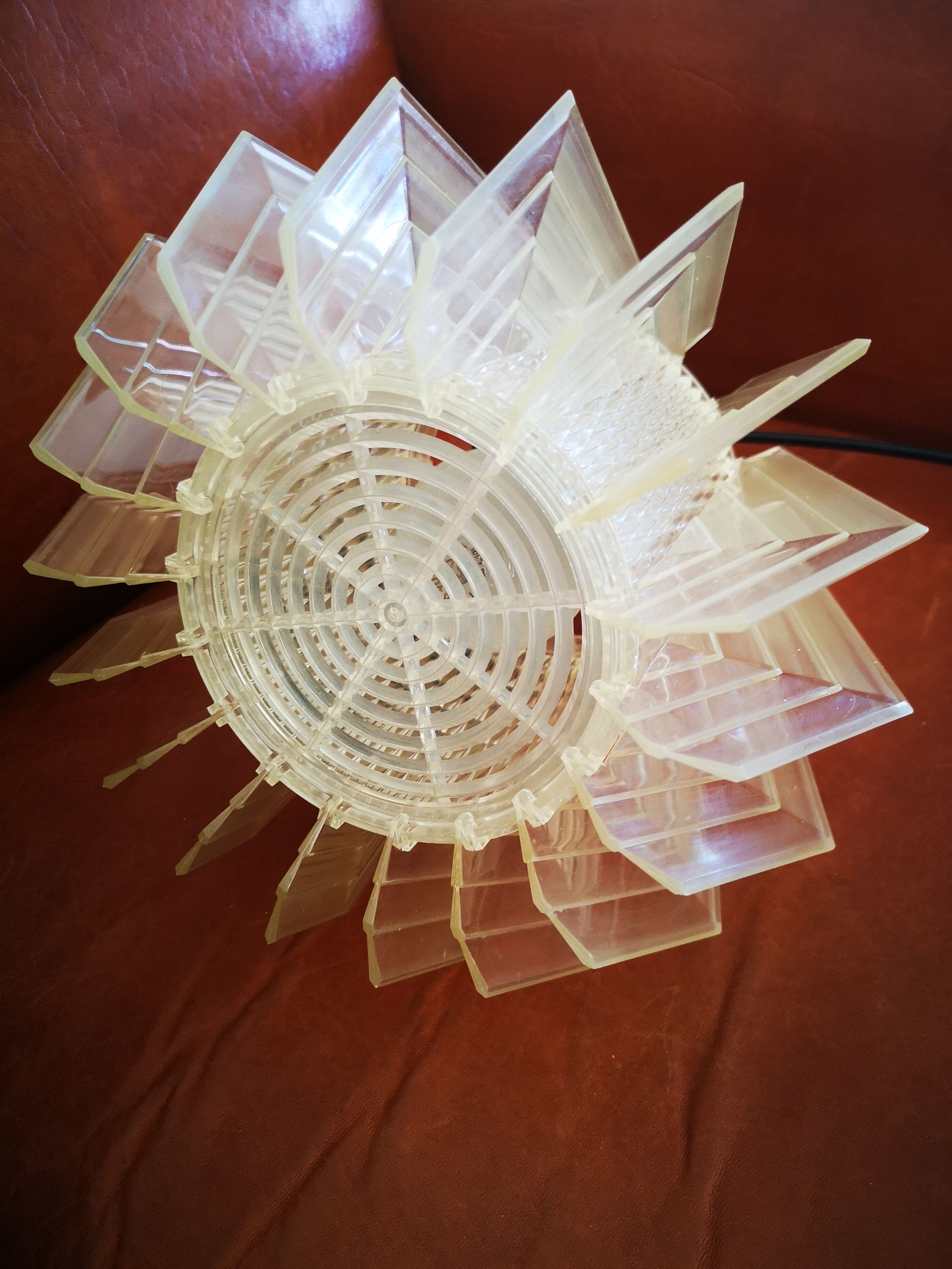 Plexiglas and stainless steel hanging lamp