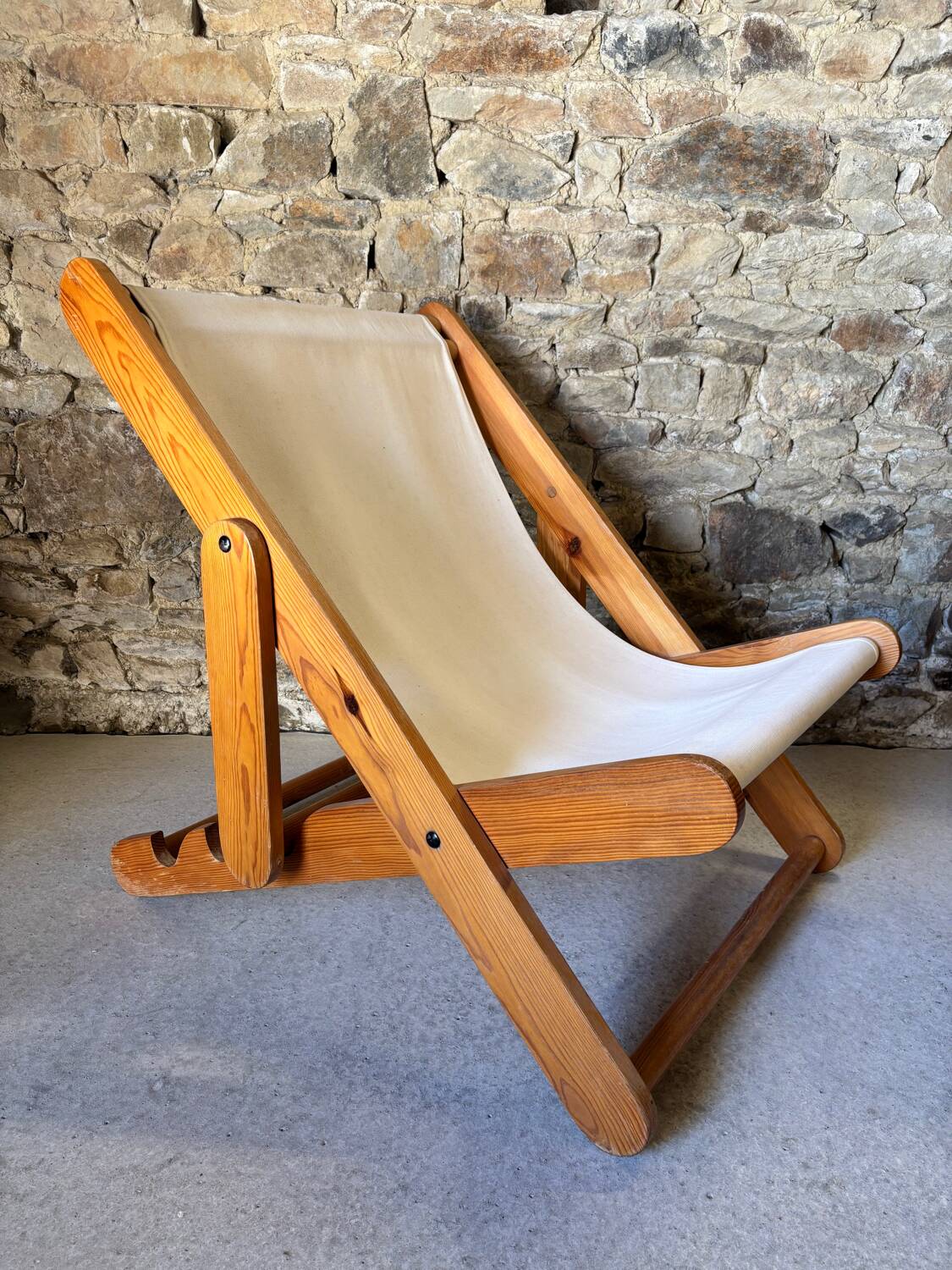 Vintage IKEA pine lounge chair from 1974