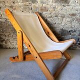 Vintage IKEA pine lounge chair from 1974