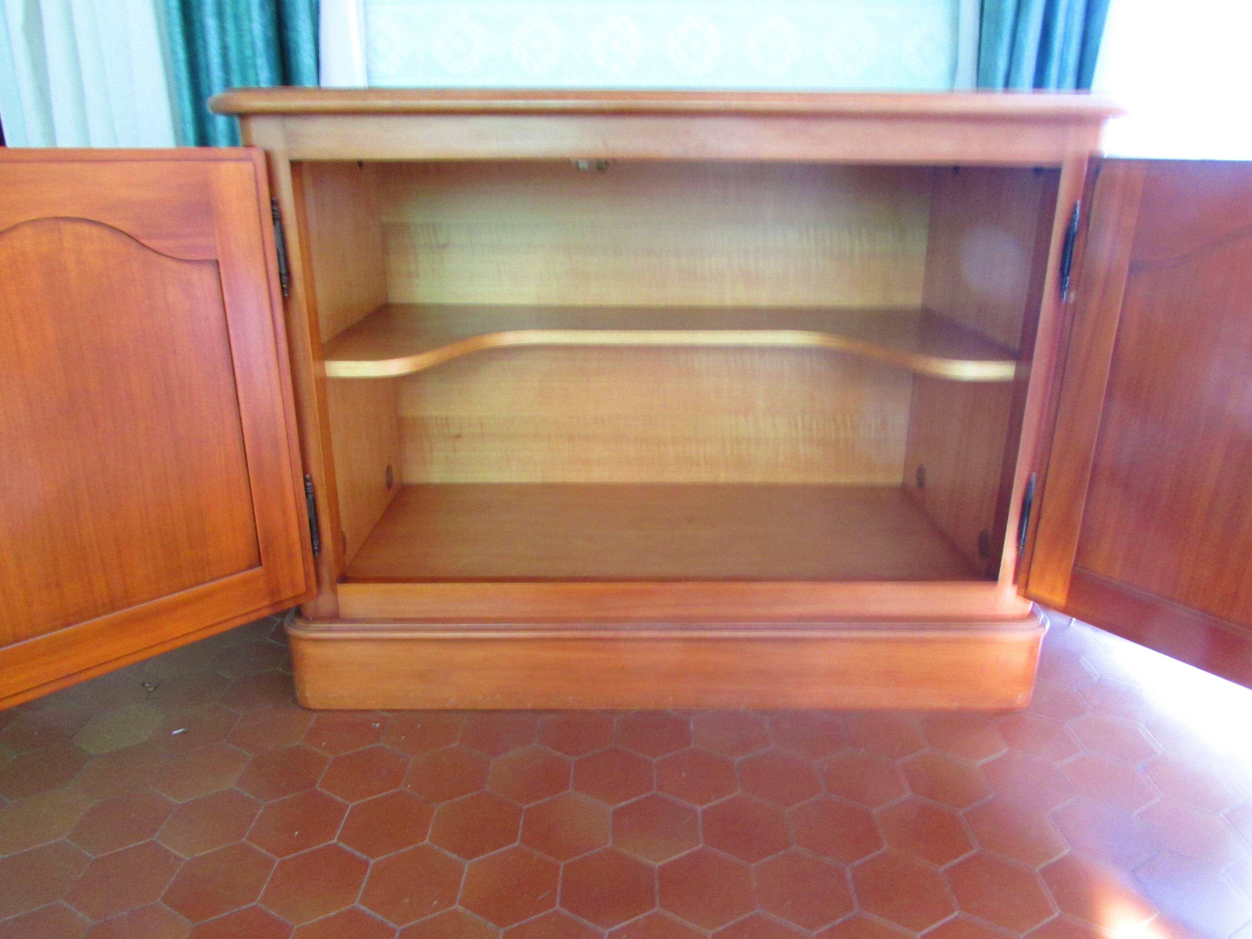 Louis Philippe style cherry wood bar buffet, 1980s