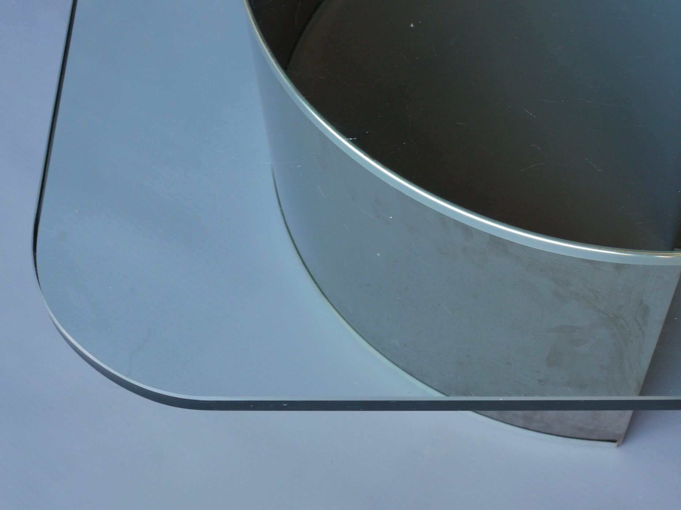 Stainless steel and glass coffee table, 1970s