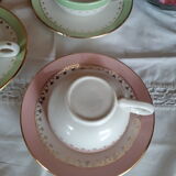Tasses à café en faïence de Saint Amand , terre de fer , Sarreguemines , vintage français , s