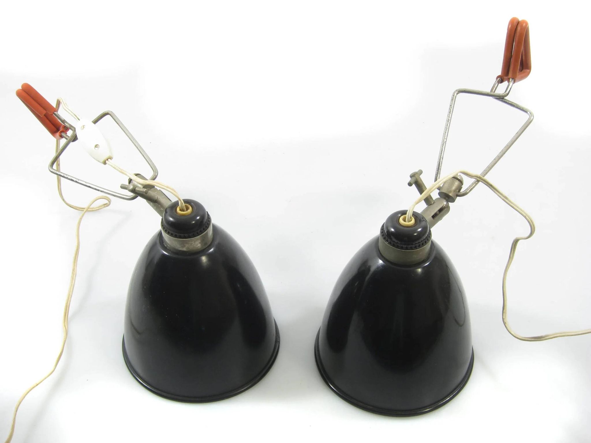 Set of two HALA clamp lamps from the 1950s, Dutch design.