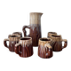 Vintage ceramic service Pol Chambost model Tree – jug and cup
