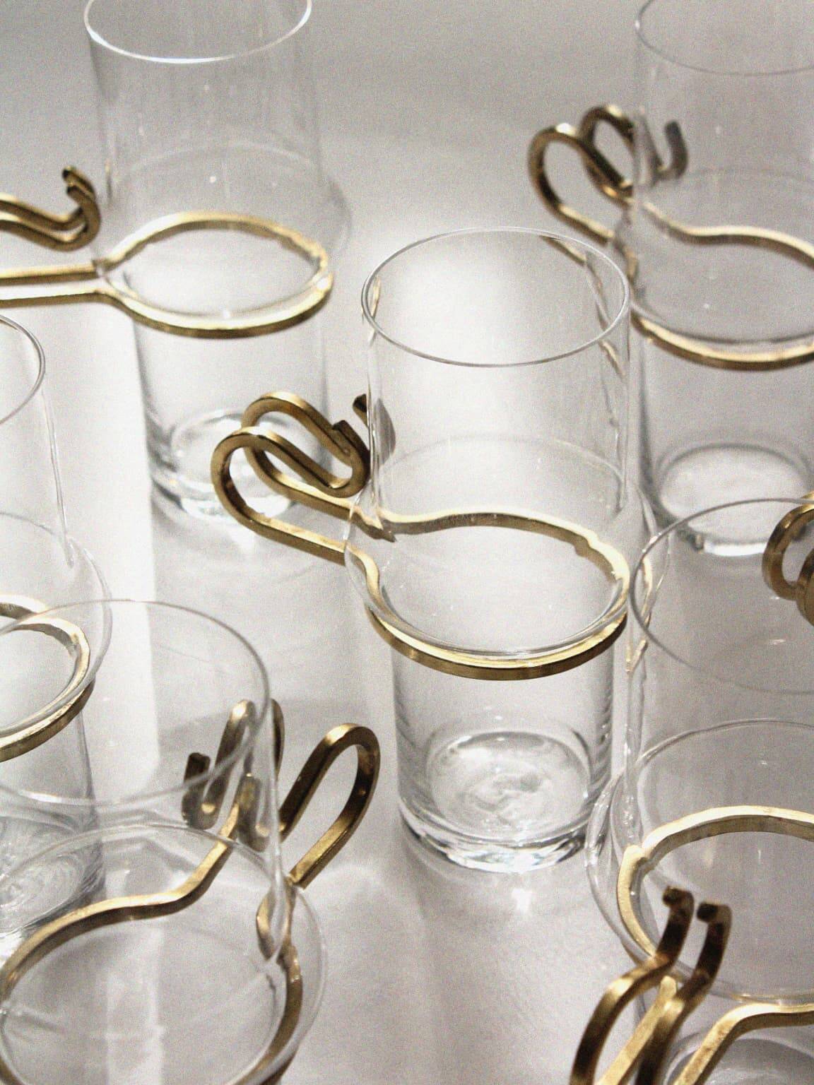 Verres à boire Börge Lindau & Lindekrantz, lot de 8, pour Orrefors, Suède