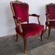 Red Louis XV living room