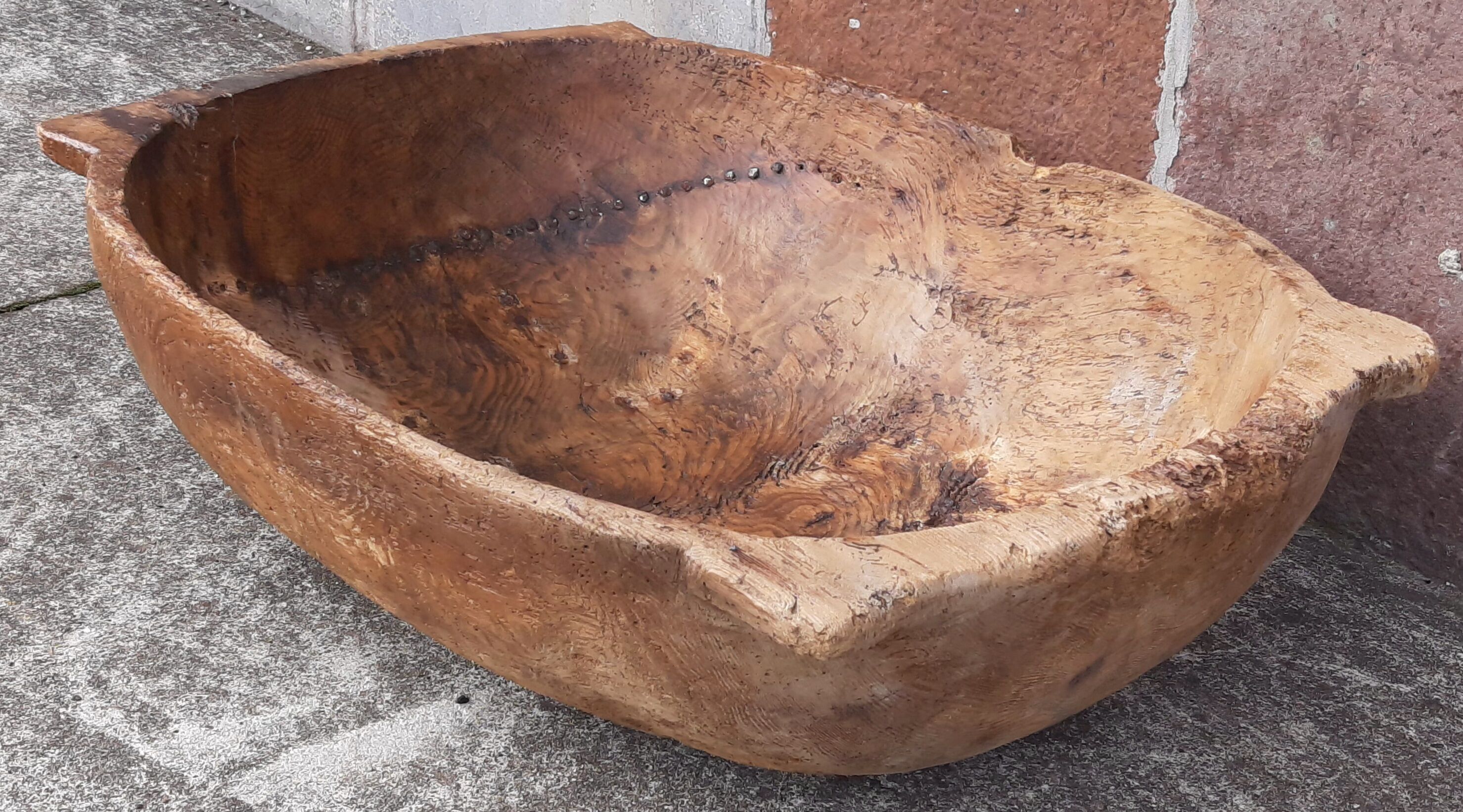 Old XXL planter or solid wood planter.