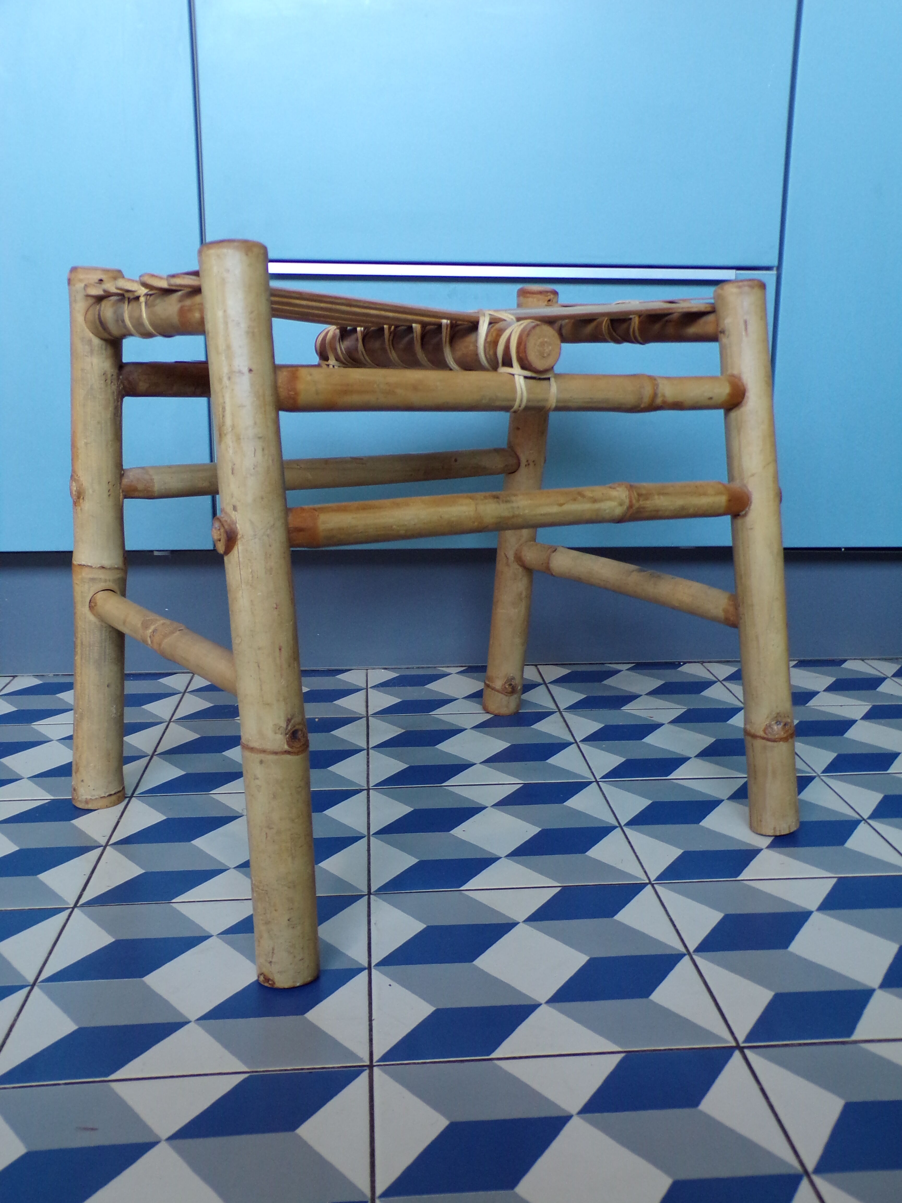 Vintage bamboo stool