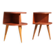 Pair of oak veneered tripod bedside tables 1950