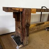 Ancien établi en bois vintage