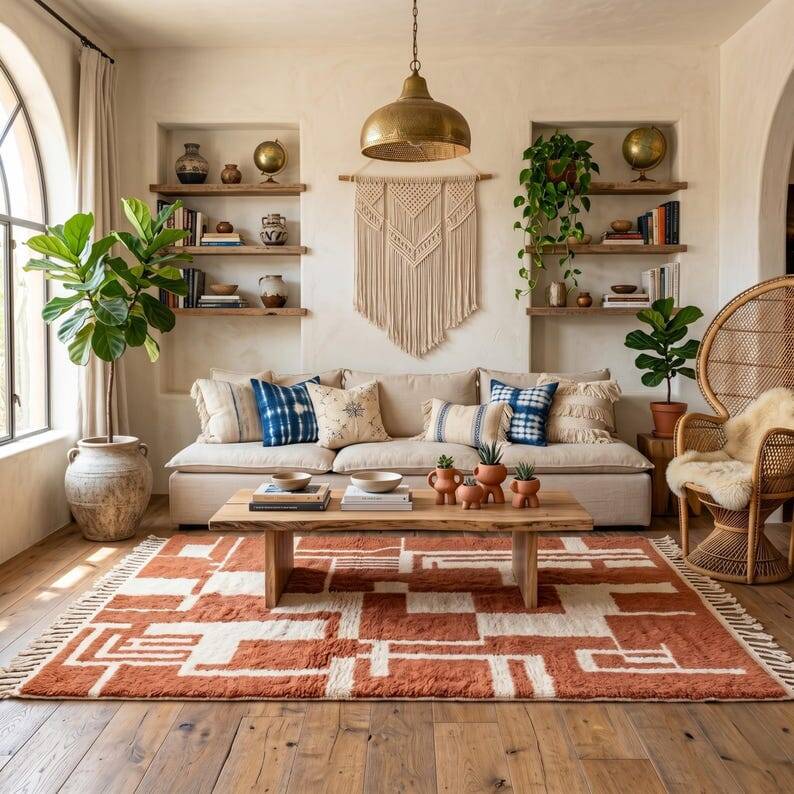 Authentic traditional Atlas wool rug 1.5/2.5 m