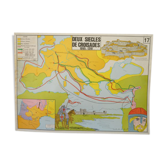 School poster history, geographic "The Crusades" on two sides