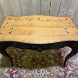 Louis XV style console table in blackened wood.