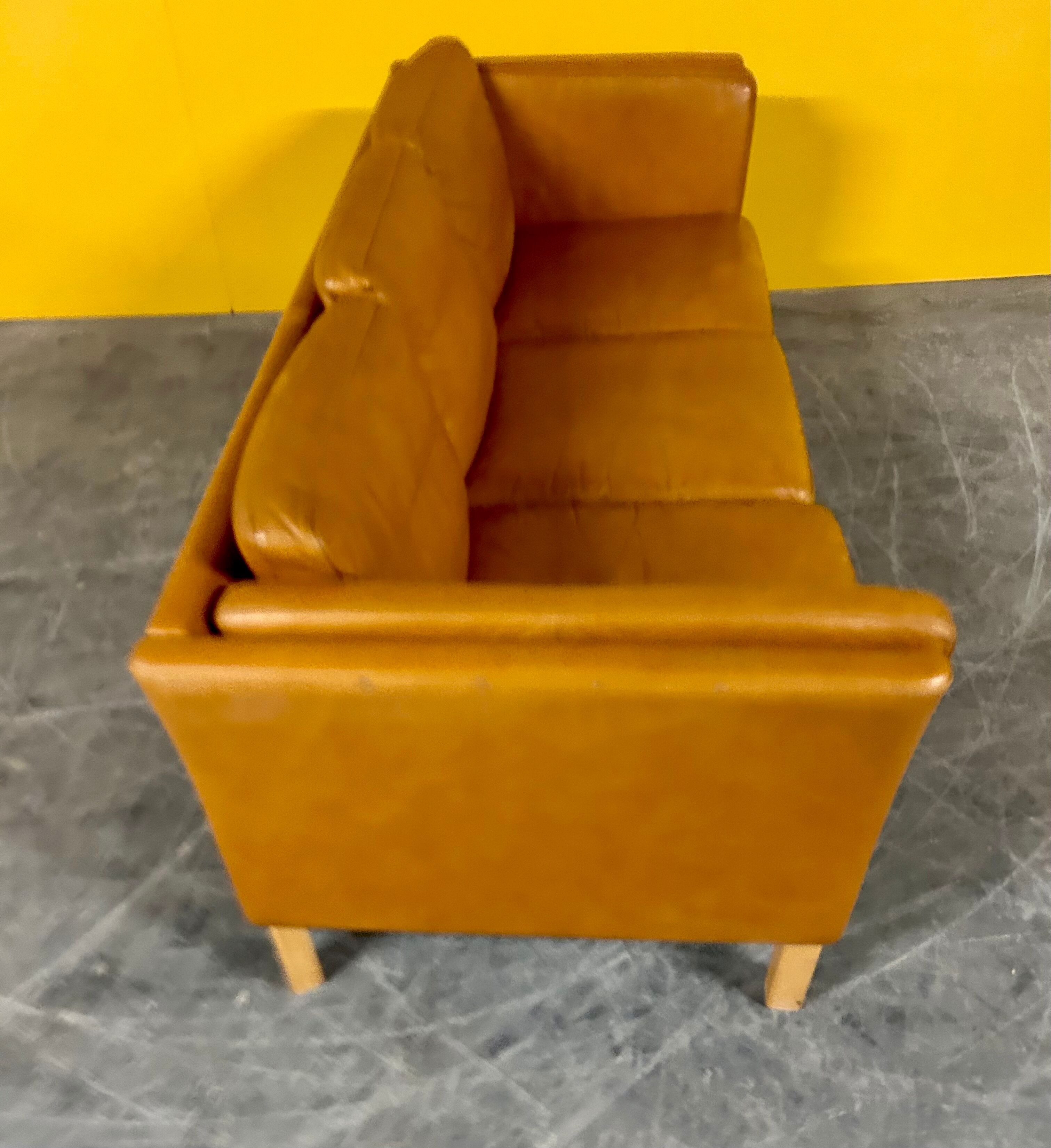 Danich vintage  seater cognac leather sofa