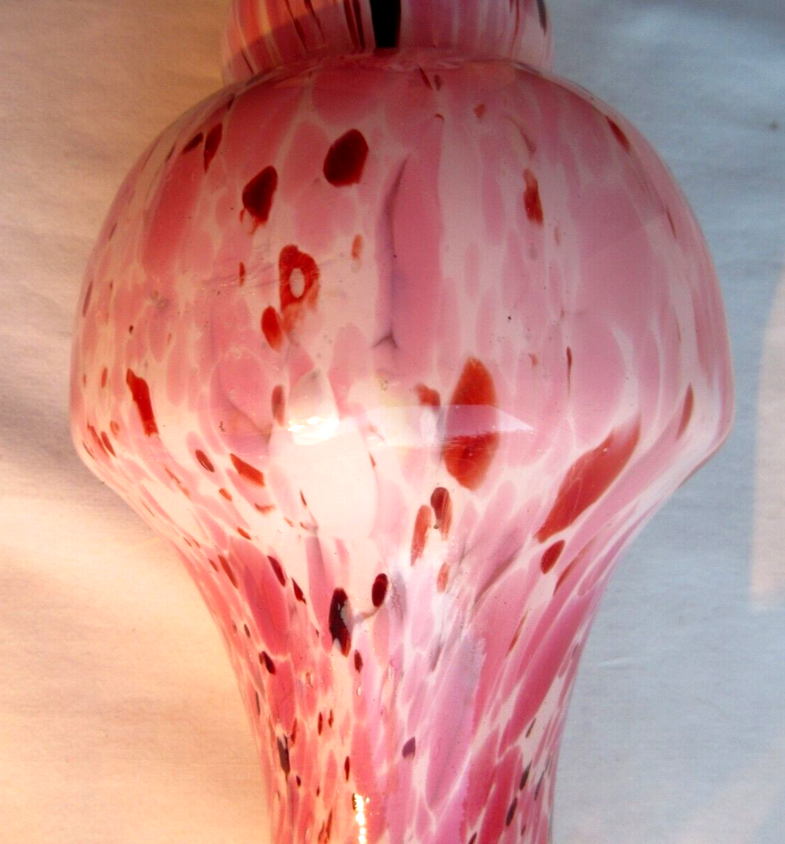 Art deco baluster vase, blood-red speckled Clichy glass