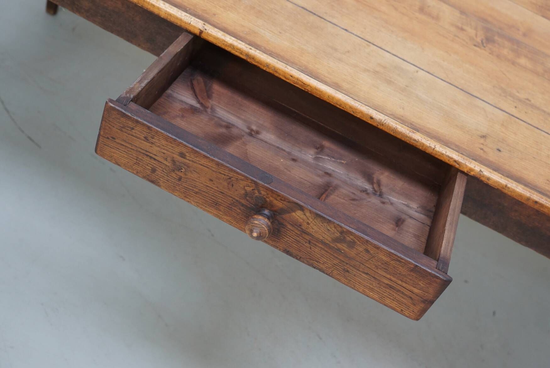 Rustic French Farmhouse Oak Dining Table from the Early 20th Century
