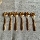 6 small gold-plated mocha spoons