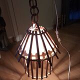 Vintage 60s rattan pendant light