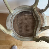 2 caned chairs in Louis XV Regency style