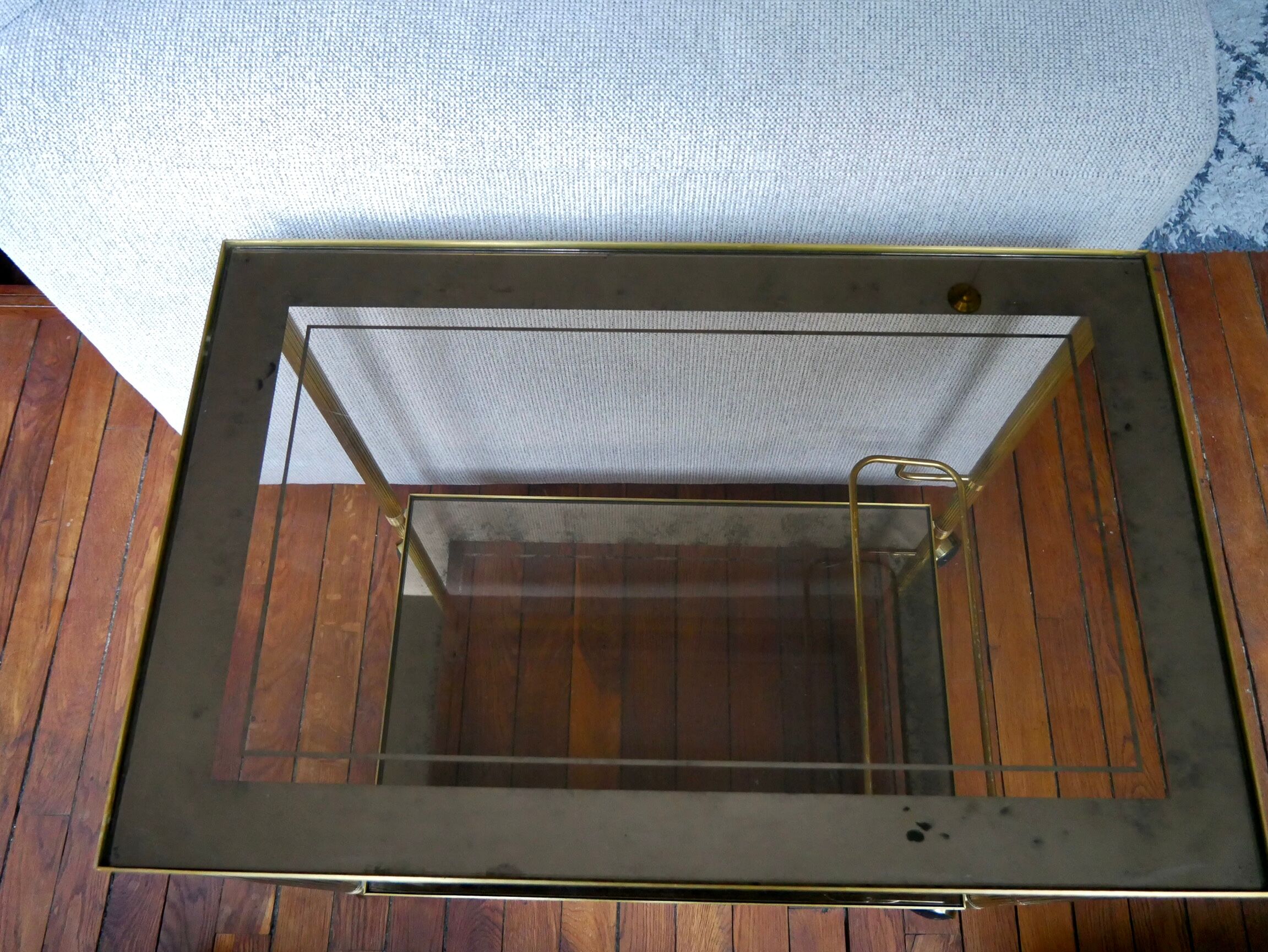 Dessert/bar on brass and glass wheels