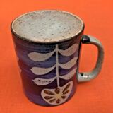 2 Cups / Mugs Glazed ceramic Floral decoration