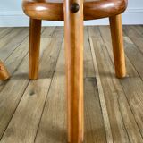 paire de tabourets d'architectes réglables en pin années 60