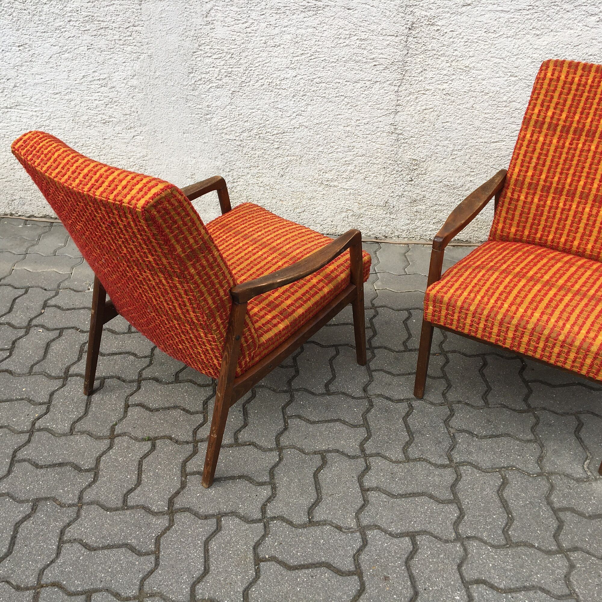 Pair vintage interier praha armchair jiri jiroutek vintage 60s midcentury czechoslovakia