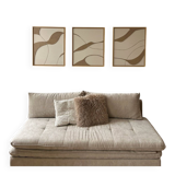 Beige and taupe linen relief design table.