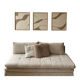 Tableau relief design beige lin et taupe