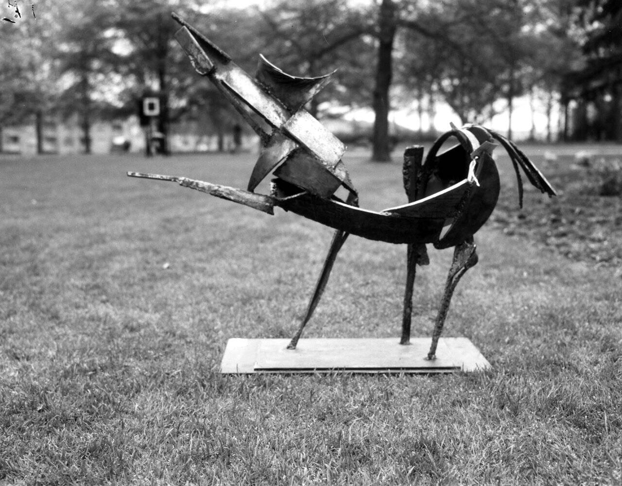 Iron horse sculpture by Raphael Saintenoy, Europe 1960s