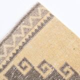 3x12 Light Yellow & Brown Turkish Vintage Runner Rug, 80x373Cm