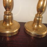 Pair of old bronze candlesticks