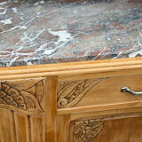 Art Deco Parisian buffet in solid raw oak from the 1930s.