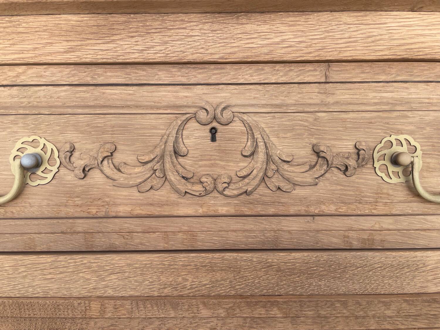 Large stripped oak chest of drawers