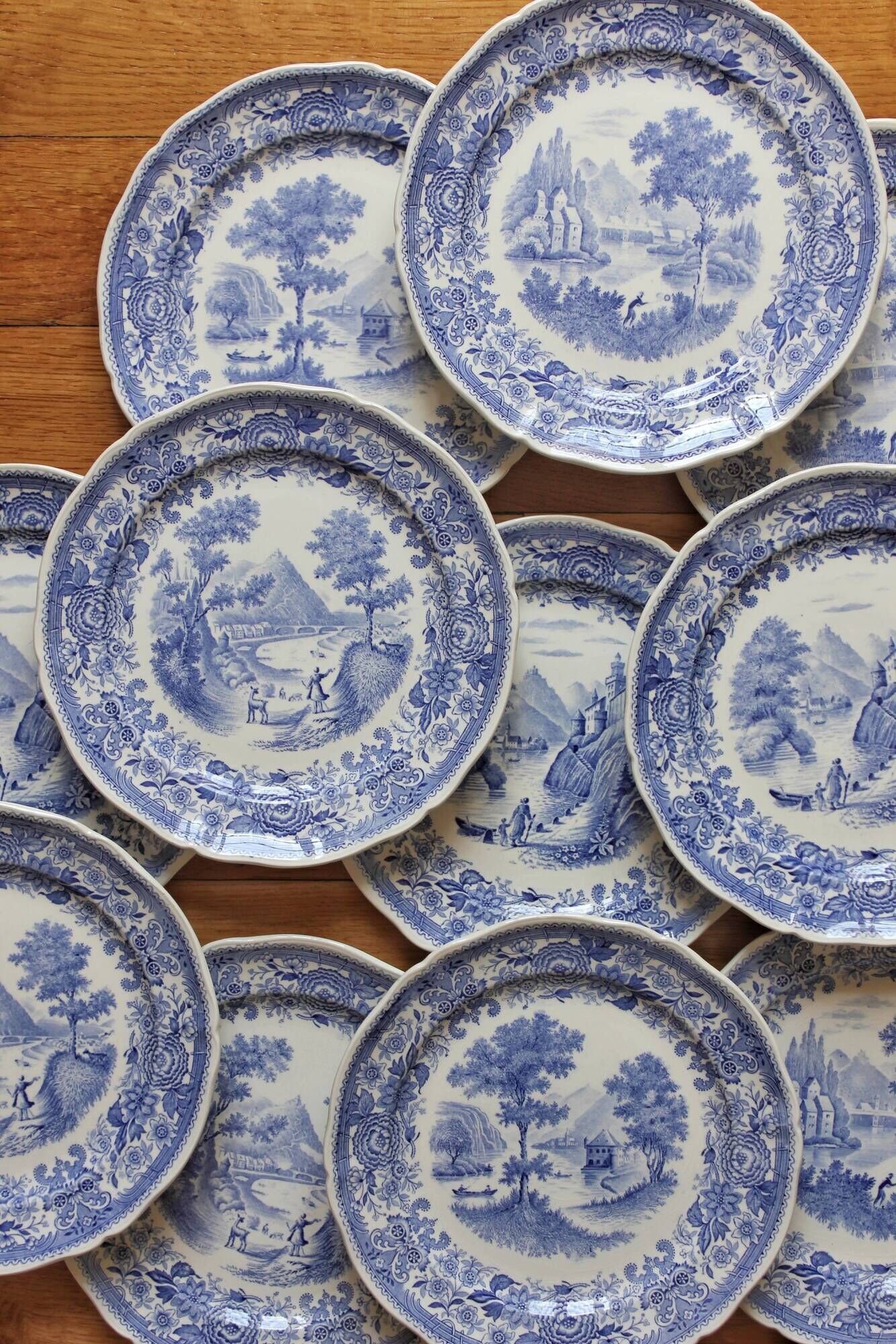 12 dessert plates in earthenware "Burgenland" Villeroy and vintage Boch
