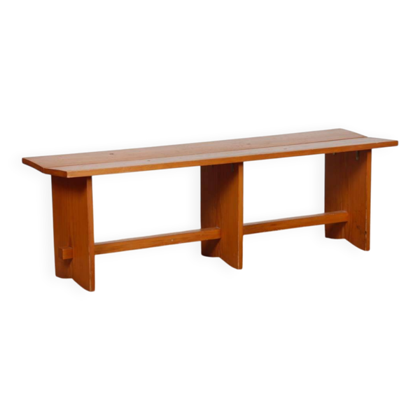 Banc vintage en pin, travail du XXe siècle