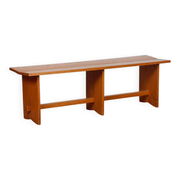 Banc vintage en pin, travail du XXe siècle