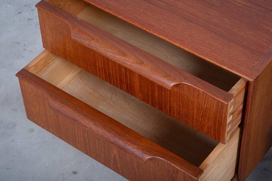 Teak Bedside Tables with Oak Frame, Denmark, 1960s, Set of 2
