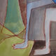 Peinture vintage de style cubiste hollandais, 1957