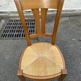 6 Louis XVI Directoire style chairs from the 20th century with rush seats.