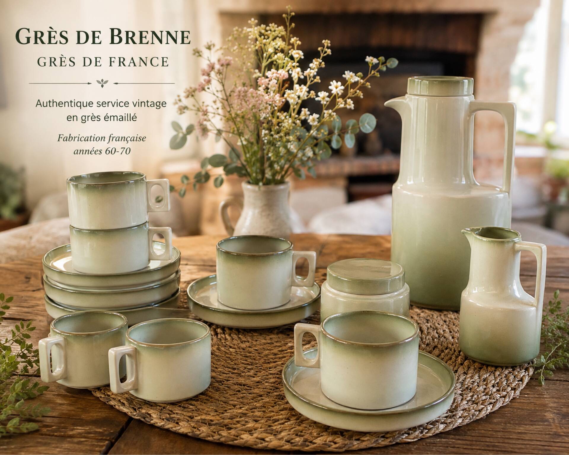 Service à café en grès de brenne