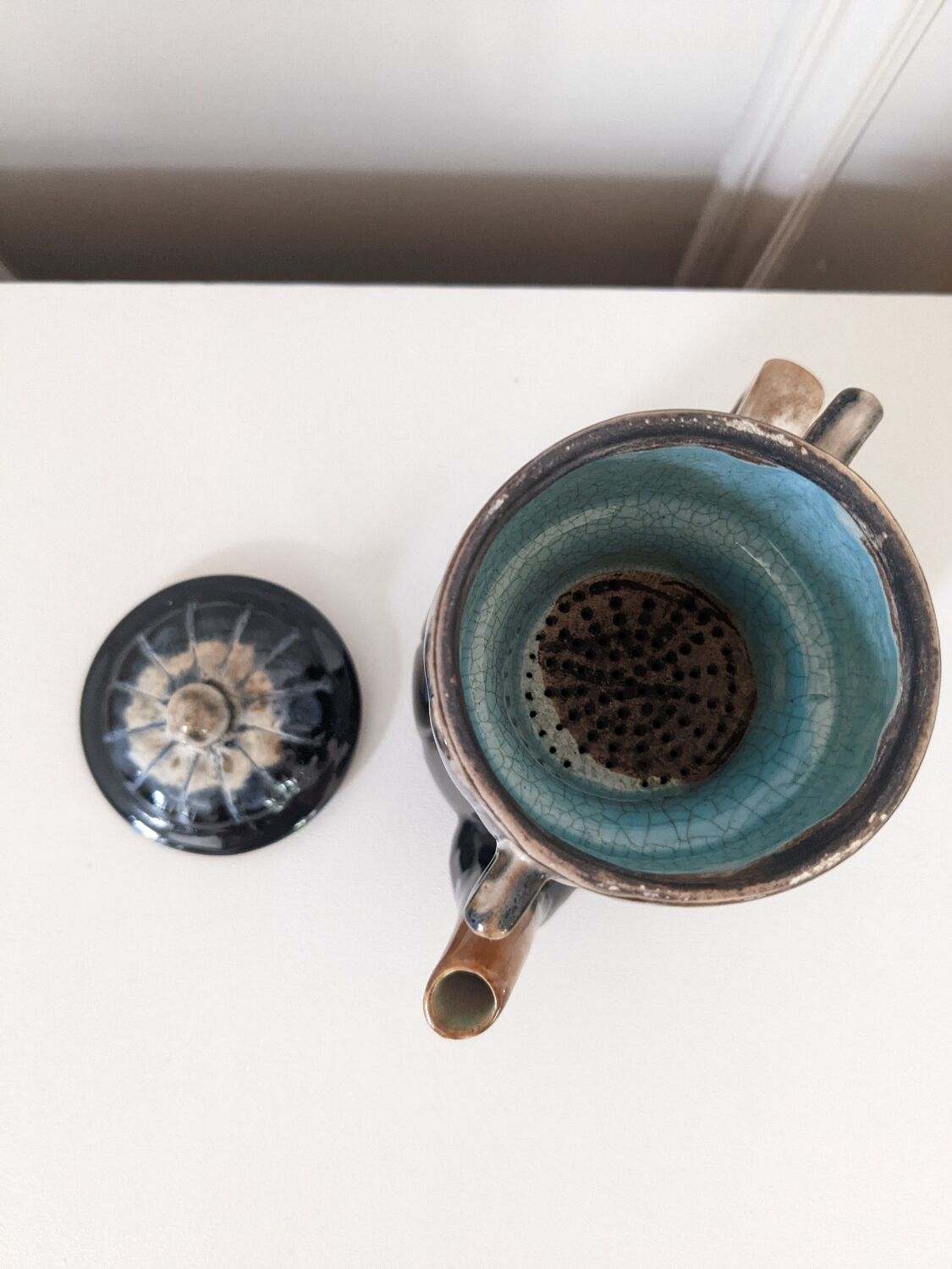 Glazed stoneware coffee maker