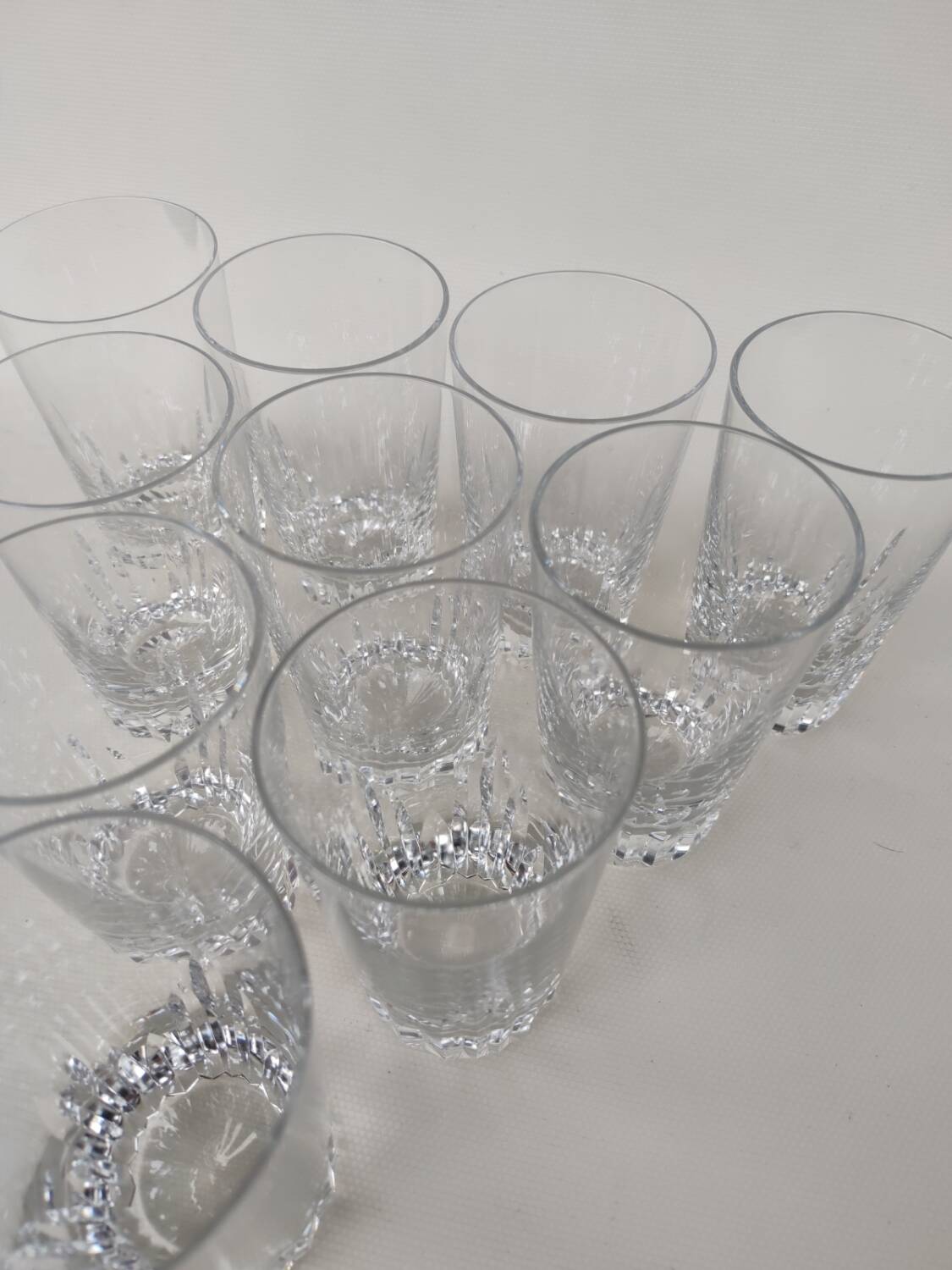 10 baccarat crystal goblets, Cassino model, circa 1970.