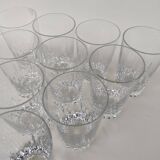 10 baccarat crystal goblets, Cassino model, circa 1970.