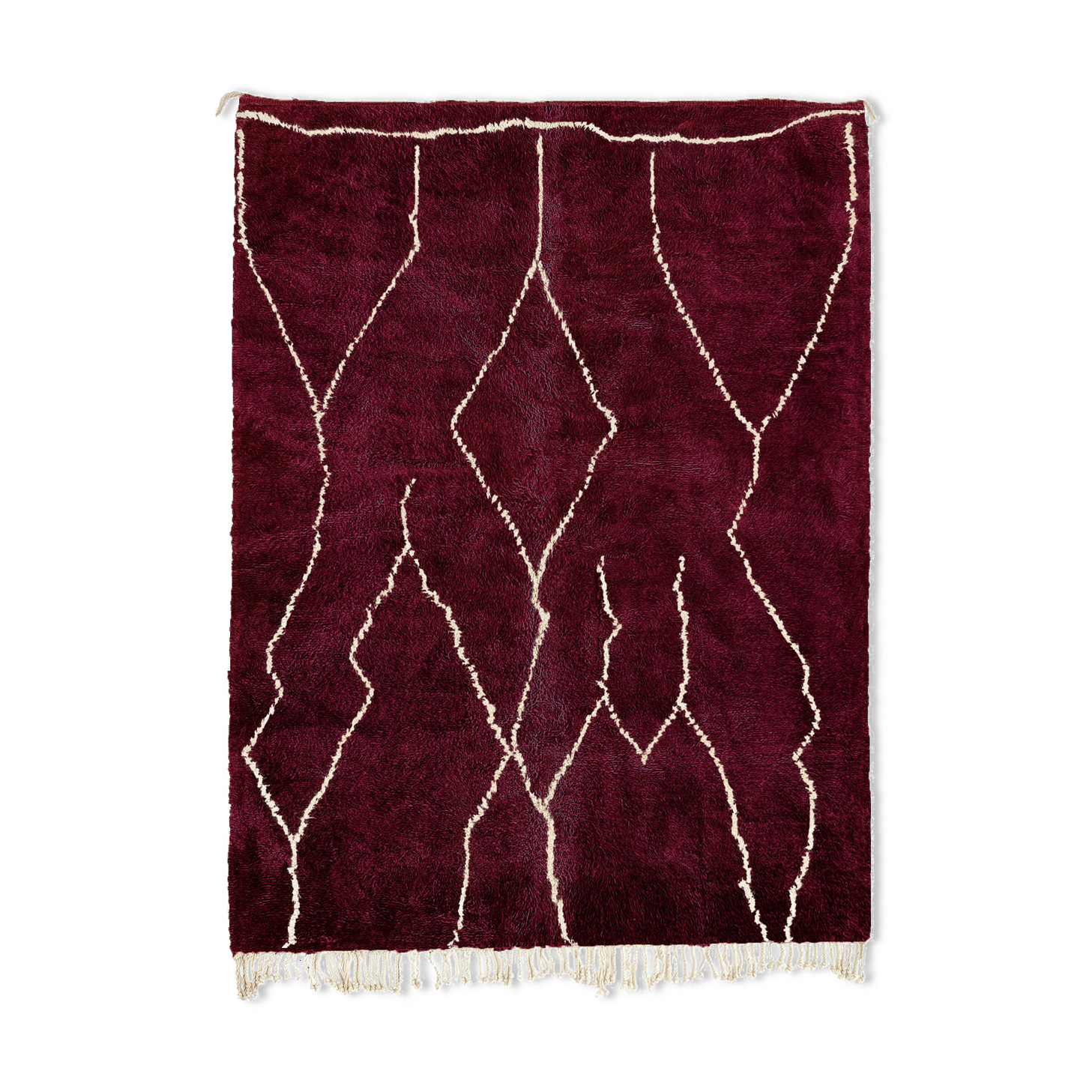 Modern Moroccan carpet dark red
