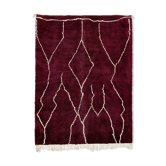 Tapis marocain moderne rouge foncé