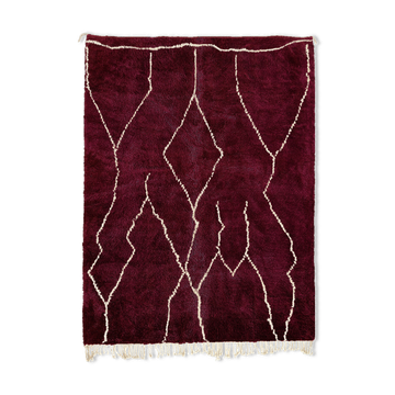 Modern Moroccan carpet dark red