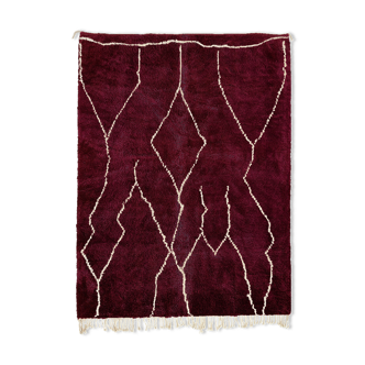 Modern Moroccan carpet dark red