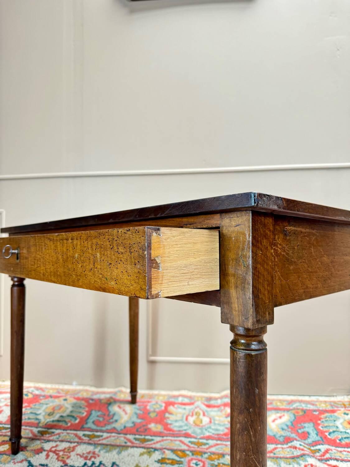Louis XVI Style Walnut Desk Table 19th Century