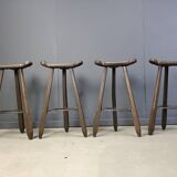 Mid century brutalist bar stools - set of 4, 1960s